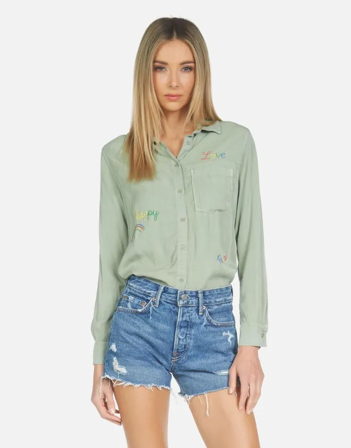 Sloane Hippie Girl Pine Green Women Lauren Moshi Long Sleeve