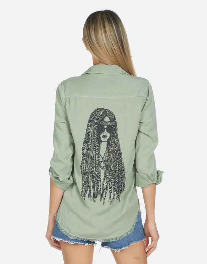 Sloane Hippie Girl Pine Green Women Lauren Moshi Long Sleeve