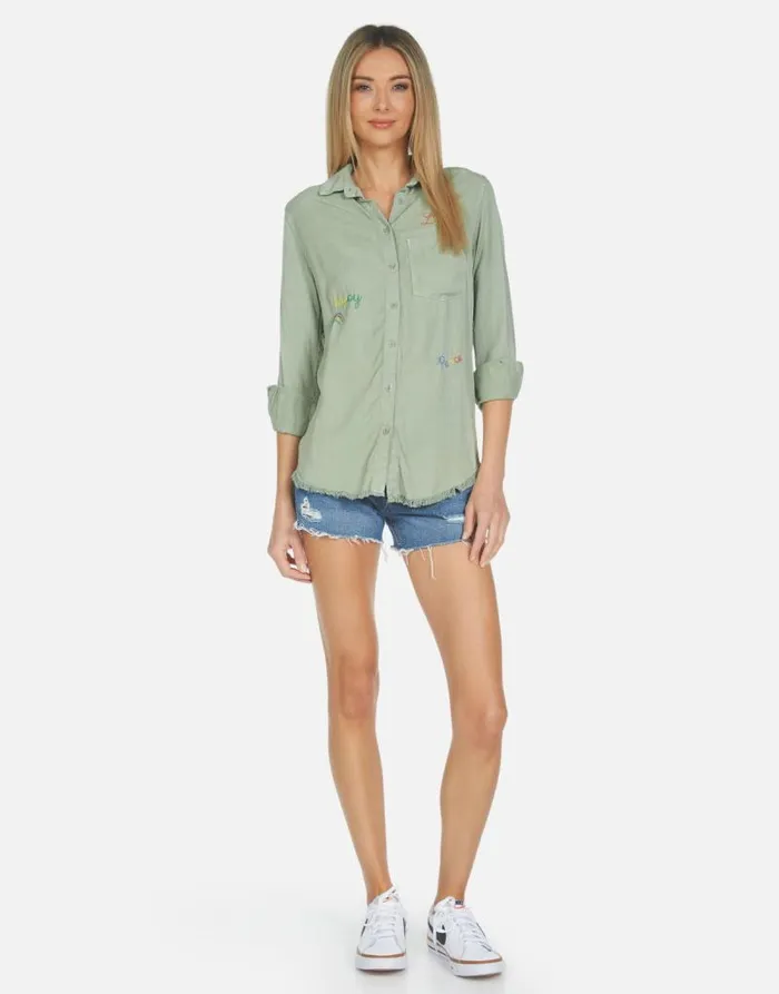 Sloane Hippie Girl Pine Green Women Lauren Moshi Long Sleeve