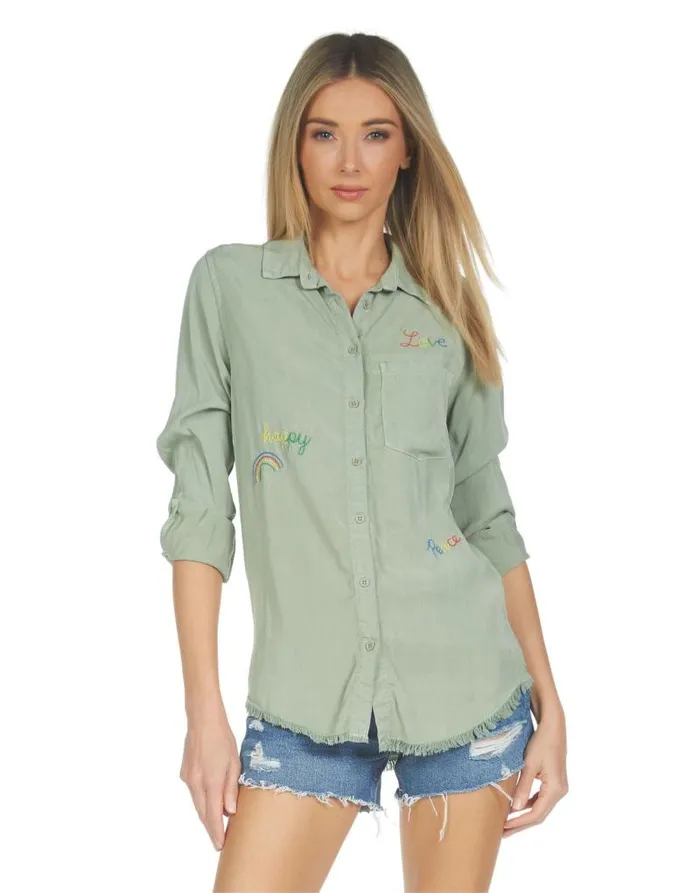 Sloane Hippie Girl Pine Green Women Lauren Moshi Long Sleeve