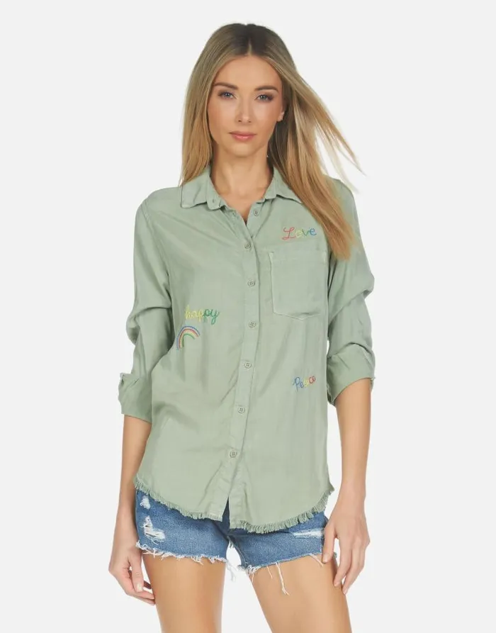 Sloane Hippie Girl Pine Green Women Lauren Moshi Long Sleeve