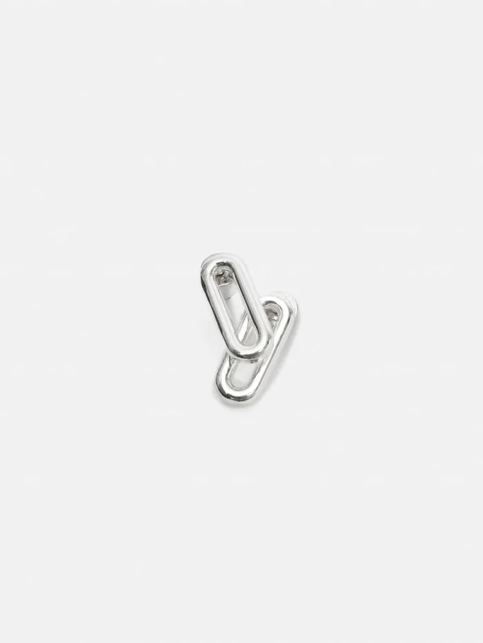 Small Link Stud Earrings Silver Women Jigsaw Jewellery