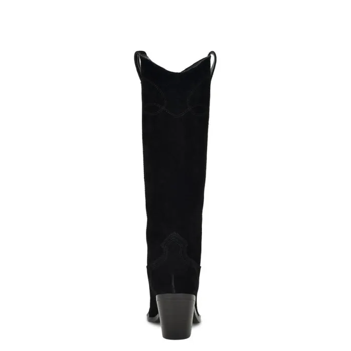 Smash Western Boots Black Suede Women Nine West Boots and Booties Smash Western Boots Black Suede Women Nine West Boots and Booties