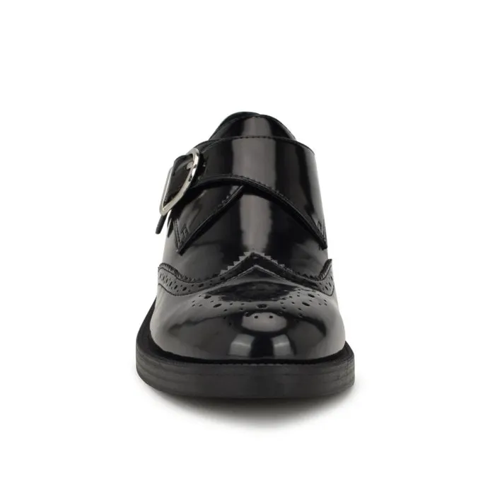 Smythe Monk Strap Loafers Black Patent Women Nine West Flats