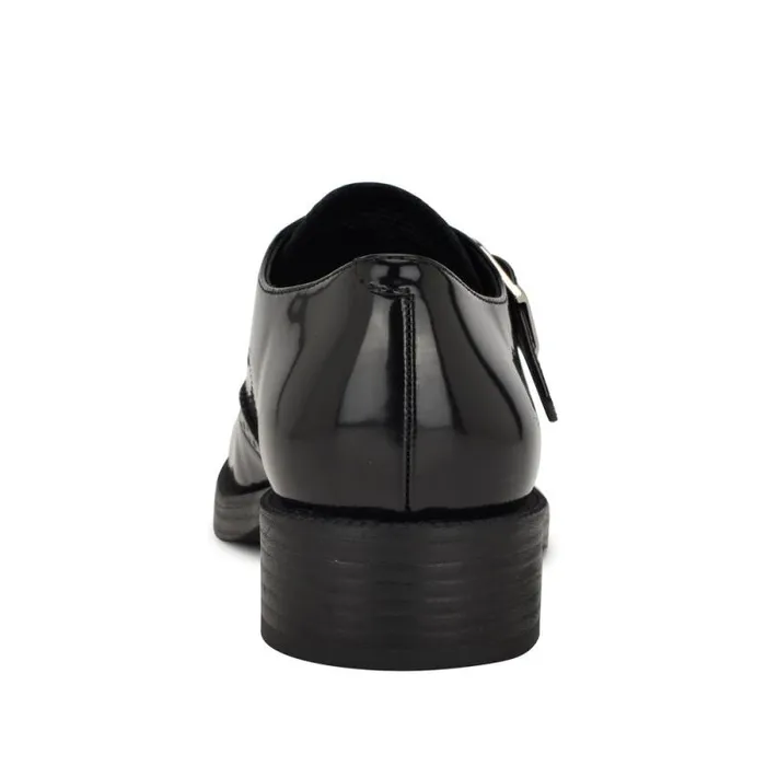 Smythe Monk Strap Loafers Black Patent Women Nine West Flats