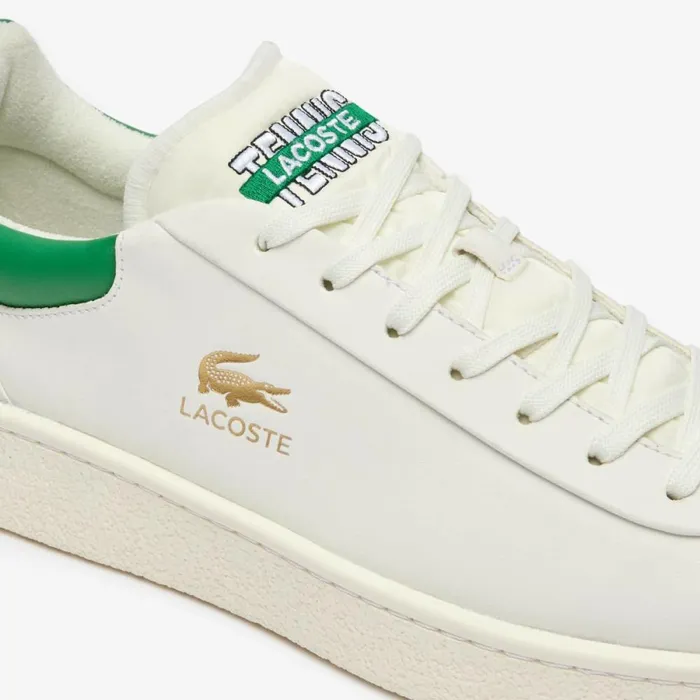 Sneakers Men Lacoste Men039s Baseshot Premium Leather Sneakers Whitegreen 082