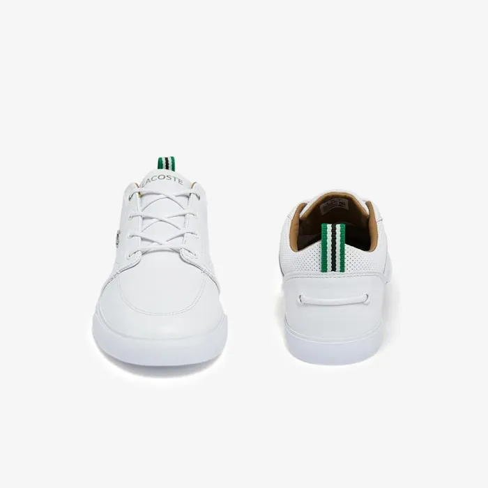 Sneakers Men Lacoste Men039s Bayliss Leather Perforated Collar Sneakers Whitewhite 21g