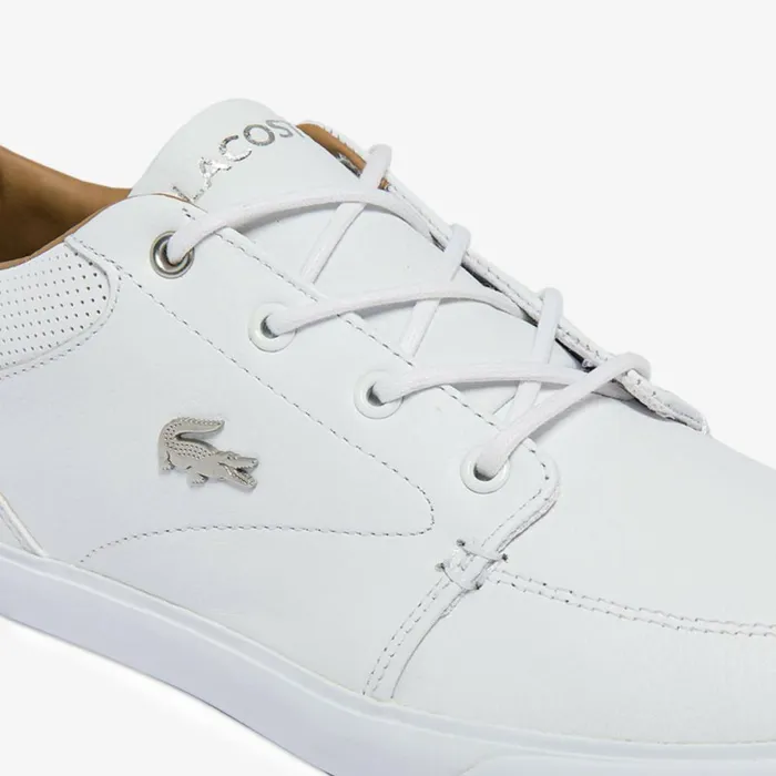 Sneakers Men Lacoste Men039s Bayliss Leather Perforated Collar Sneakers Whitewhite 21g