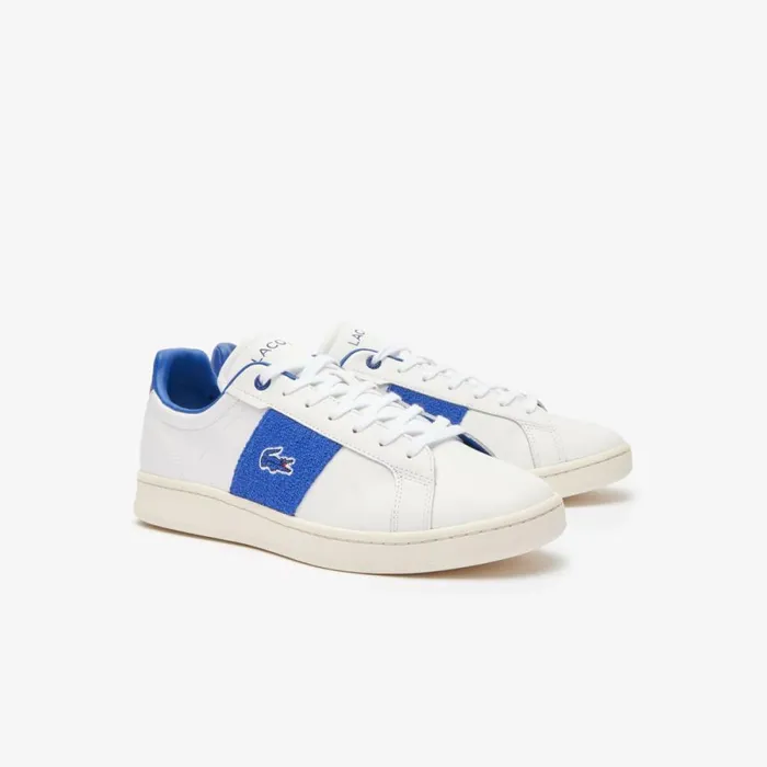 Sneakers Men Lacoste Men039s Carnaby Pro CGR Bar Leather Sneakers Whiteblue 080