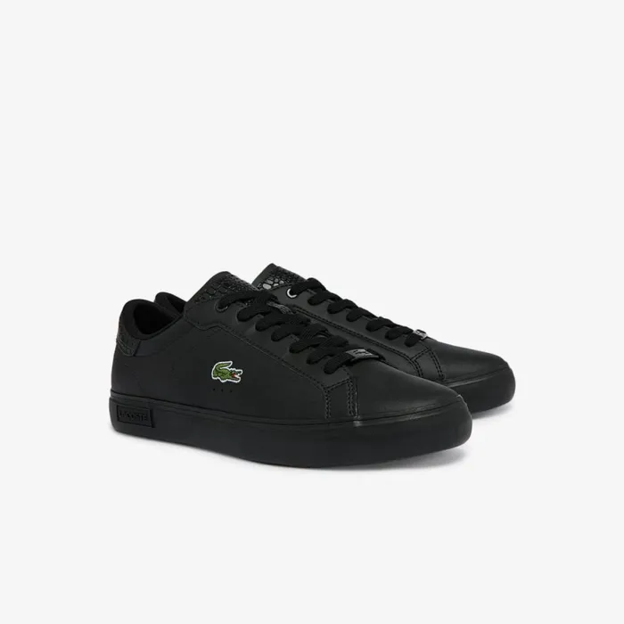 Sneakers Men Lacoste Men039s Powercourt Burnished Leather Sneakers Blkblk 02h