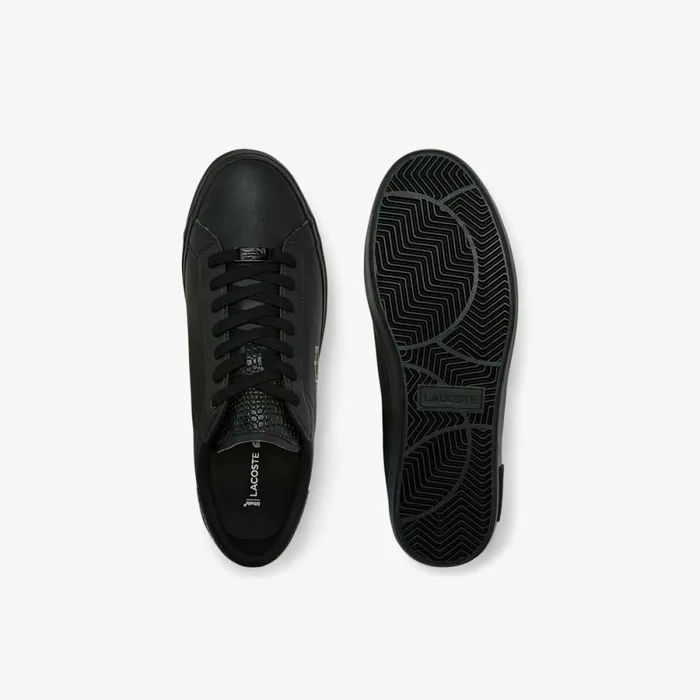 Sneakers Men Lacoste Men039s Powercourt Burnished Leather Sneakers Blkblk 02h