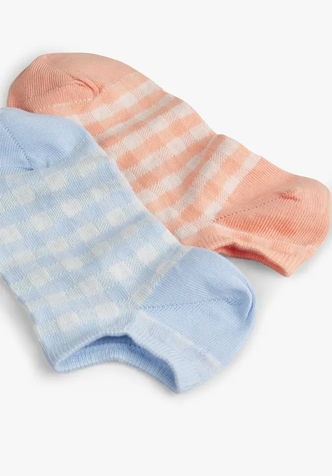 Socks and Tights Women Hush Alaula Trainer Socks 2 Pk Peach Blue