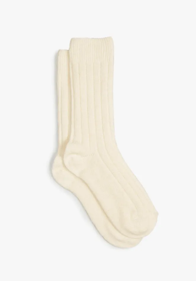Socks and Tights Women Hush Murica Ribbed Socks Cream