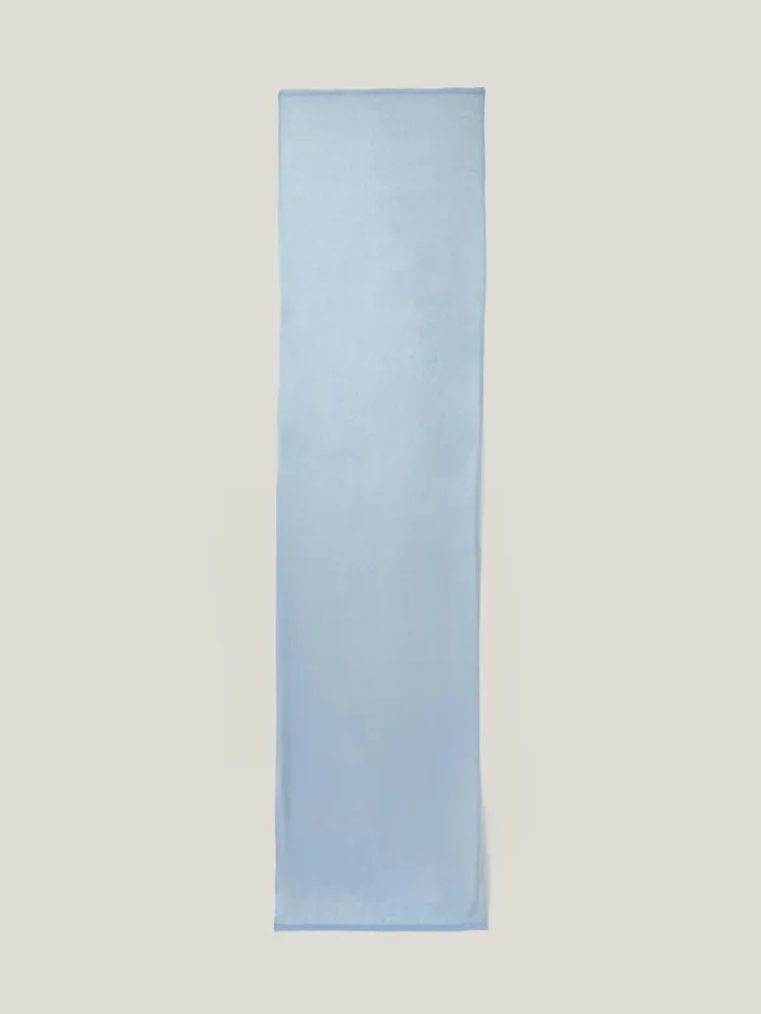 Soft Gauzy Knit Scarf Blue Women Jigsaw Ponchos and Scarves