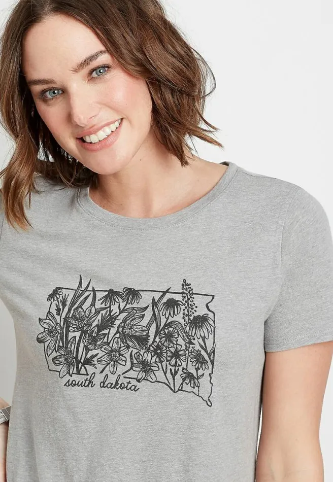 South Dakota State Flower Graphic Tee Women Maurices Tops