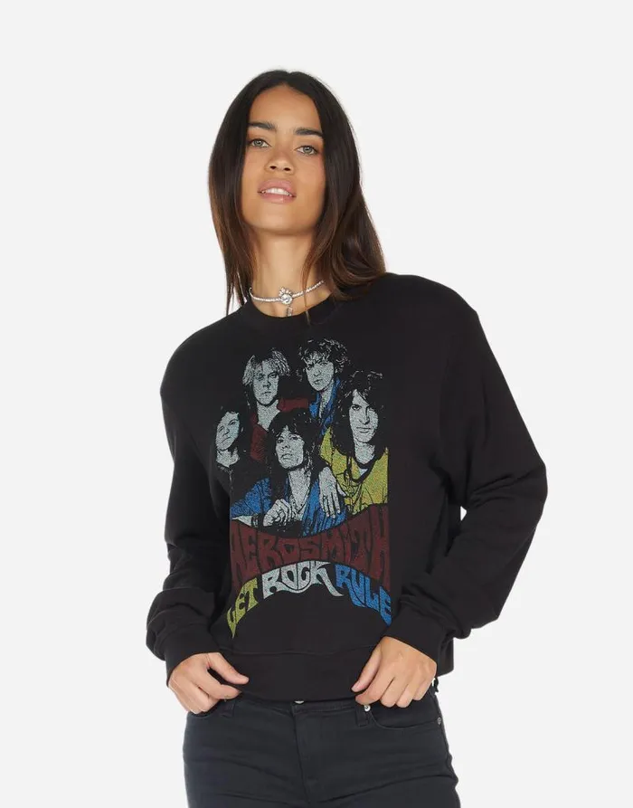 Spalding Vintage Aerosmith Black Women Lauren Moshi Long Sleeve