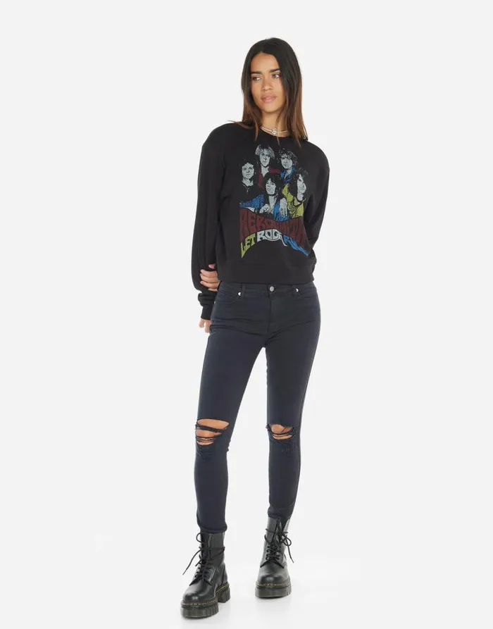 Spalding Vintage Aerosmith Black Women Lauren Moshi Long Sleeve