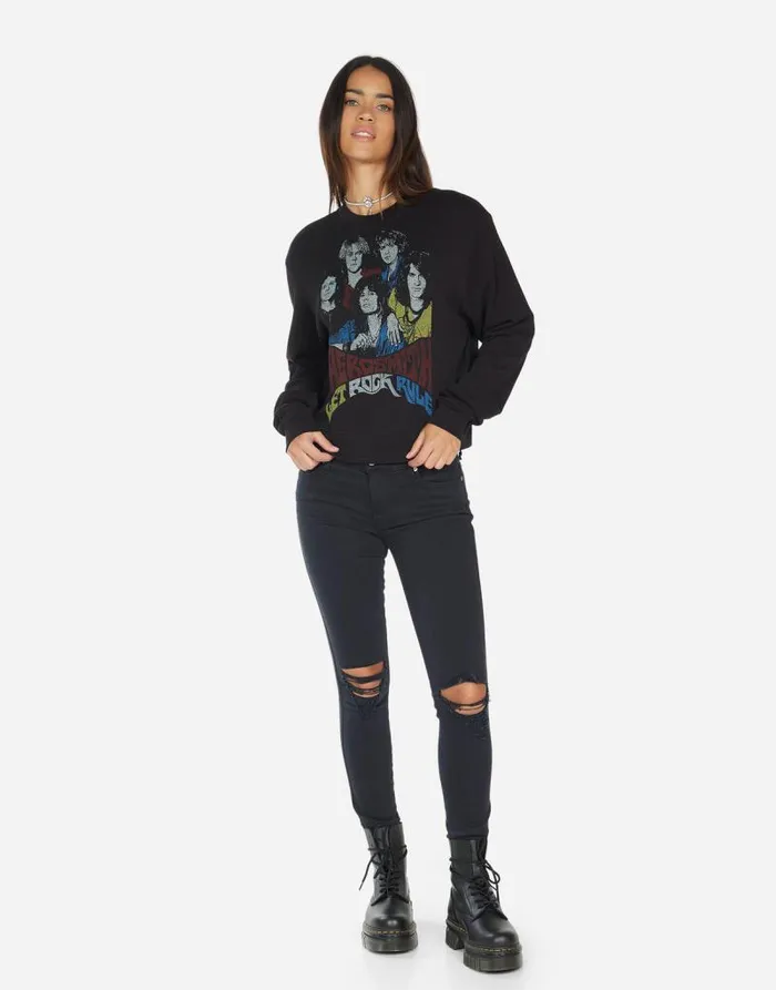 Spalding Vintage Aerosmith Black Women Lauren Moshi Long Sleeve