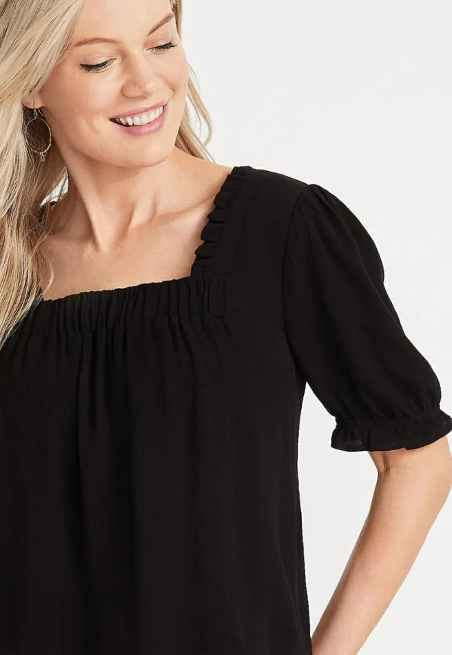 Square Neck Short Sleeve Top Women Maurices Tops
