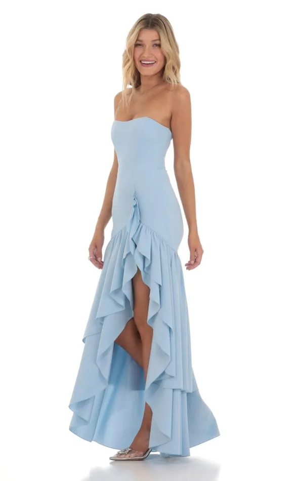 Strapless Corset Maxi Dress Blue Women LUCY IN THE SKY Maxi Dresses Strapless Corset Maxi Dress Blue Women LUCY IN THE SKY Maxi Dresses