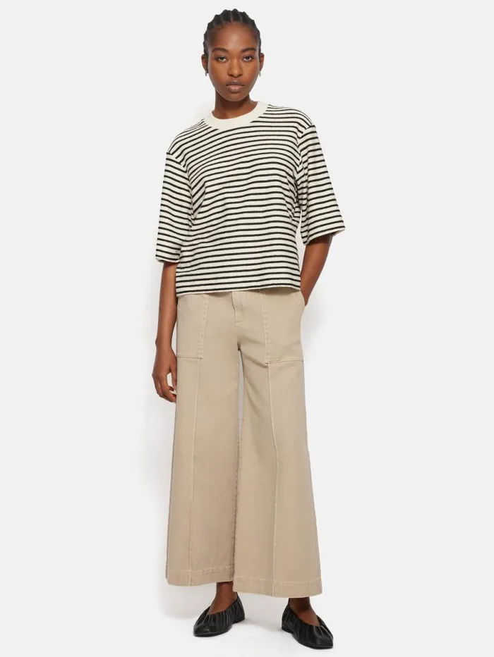 Stripe Textured Tshirt Navy Women Jigsaw Shirts and Tops
