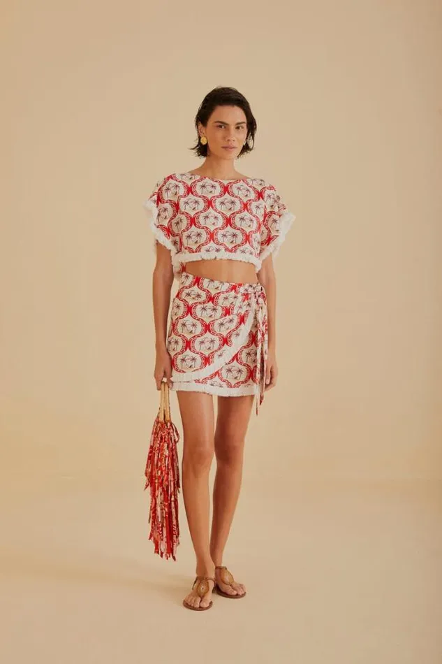 Summer Beach Lenzing Ecovero Euroflax Mini Skirt Women FARM Rio Skirts
