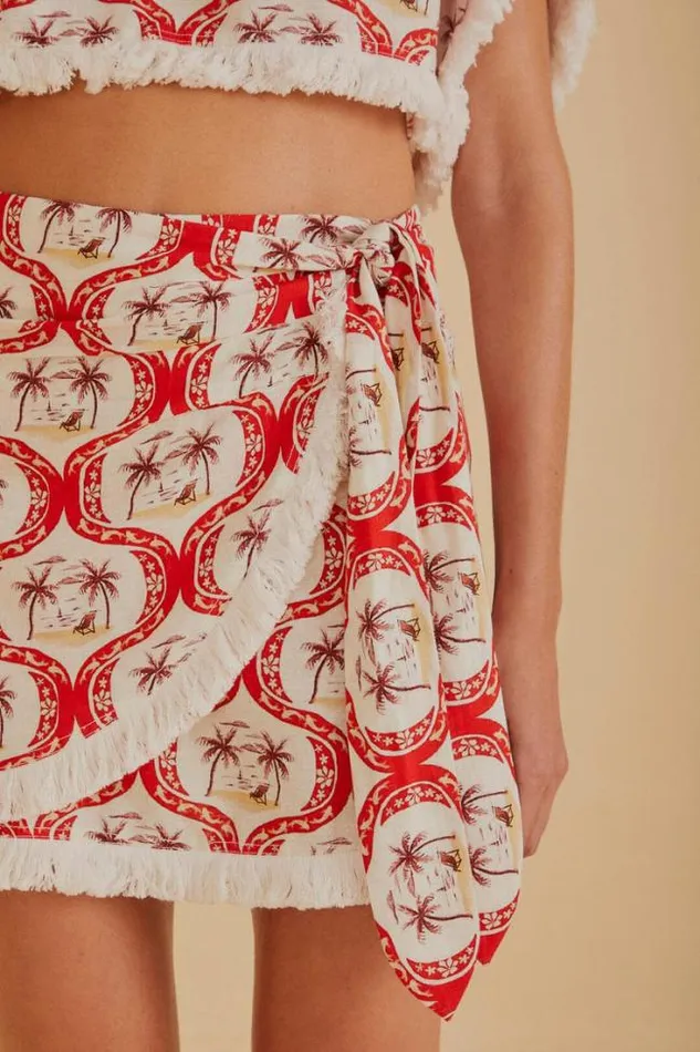 Summer Beach Lenzing Ecovero Euroflax Mini Skirt Women FARM Rio Skirts
