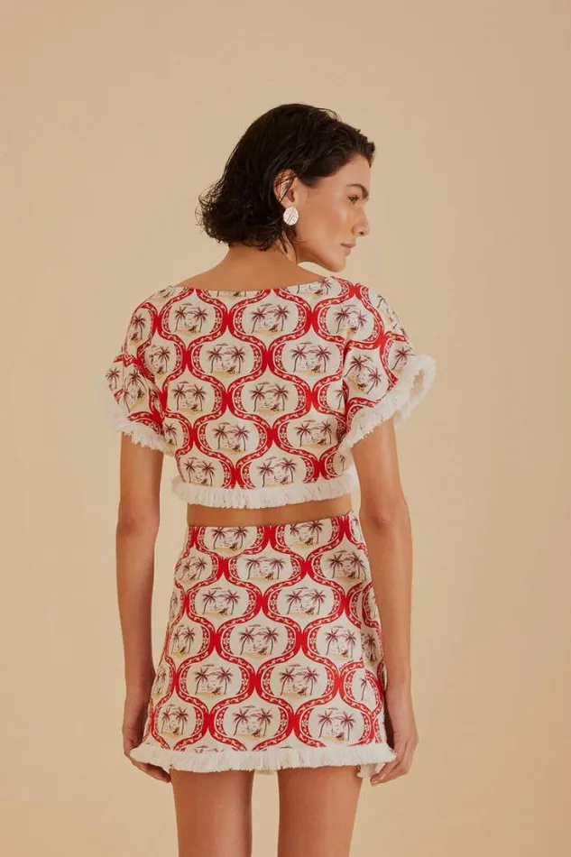 Summer Beach Lenzing Ecovero Euroflax Mini Skirt Women FARM Rio Skirts