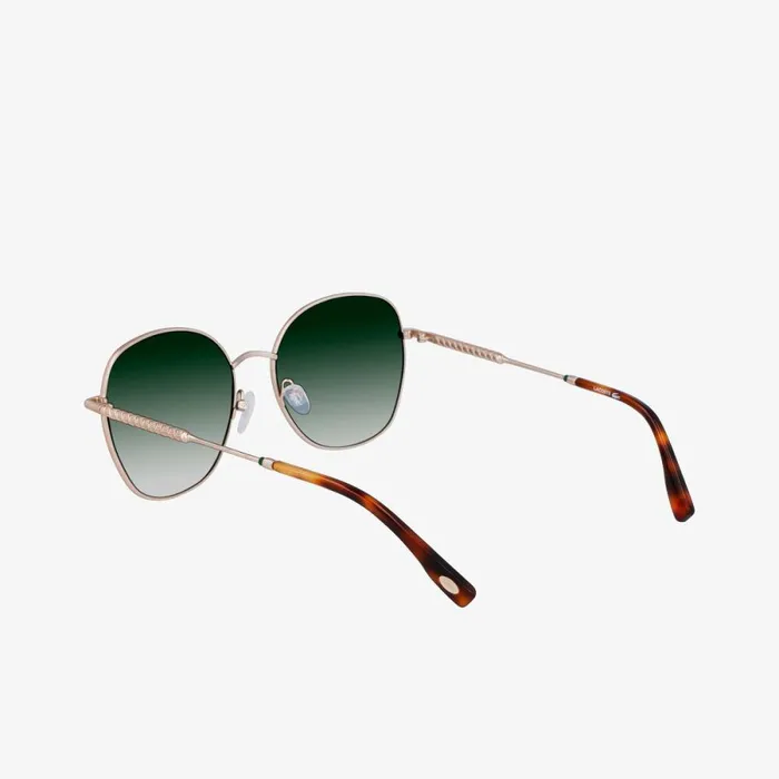 Sunglasses Women Lacoste Women039s Oval Metal Neoheritage Sunglasses Semimatte Gold 710