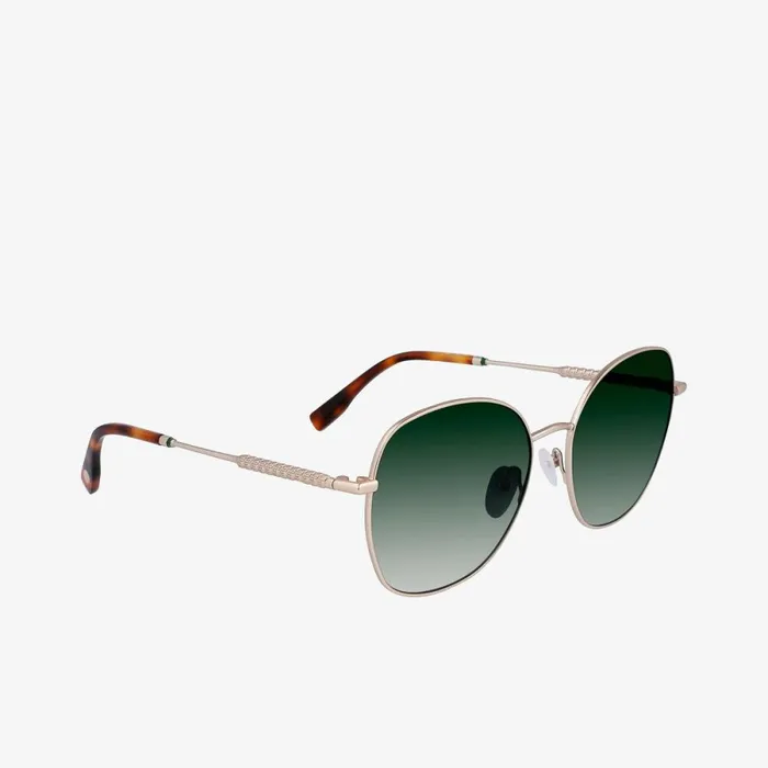 Sunglasses Women Lacoste Women039s Oval Metal Neoheritage Sunglasses Semimatte Gold 710