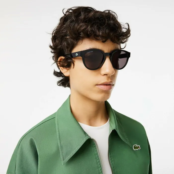 Sunglasses Women Lacoste Women039s Oval Plant Based Resin L1212 Sunglasses Matt Black 001