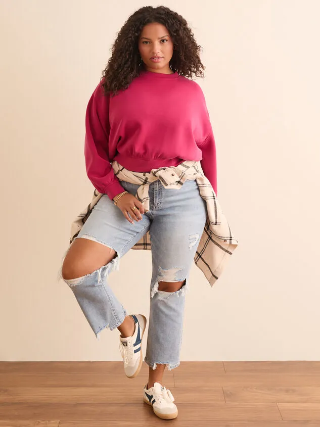 Supersoft Cropped Sweatshirt Asphalt Women Altar039d State Athleisure