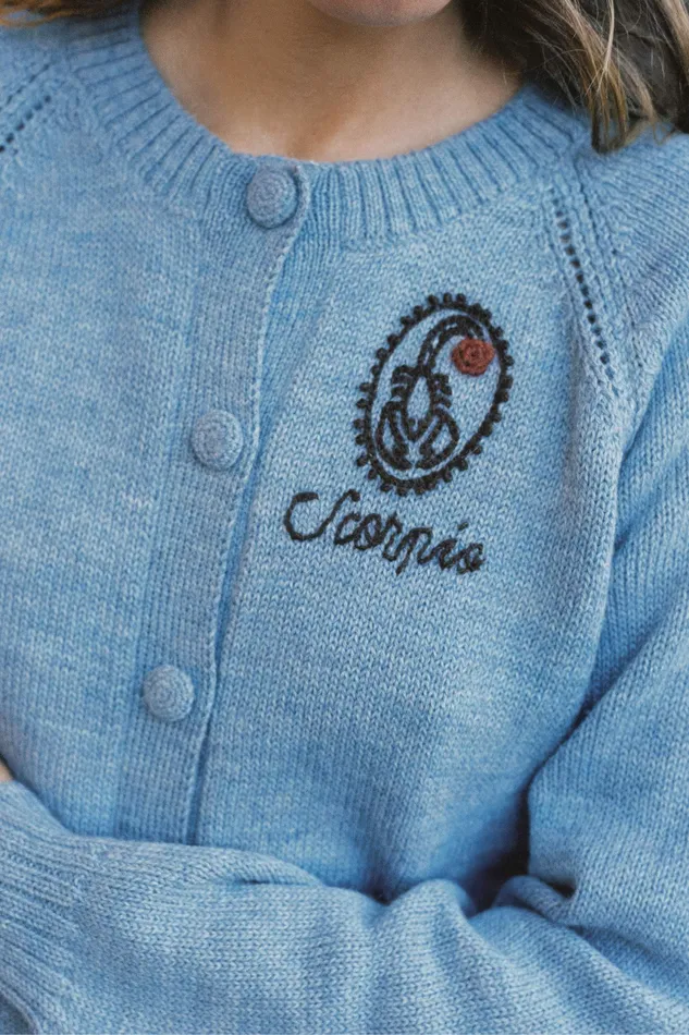 Sweaters and Outerwear Christy Dawn Women The Astral Cardigan Scorpio Lapis