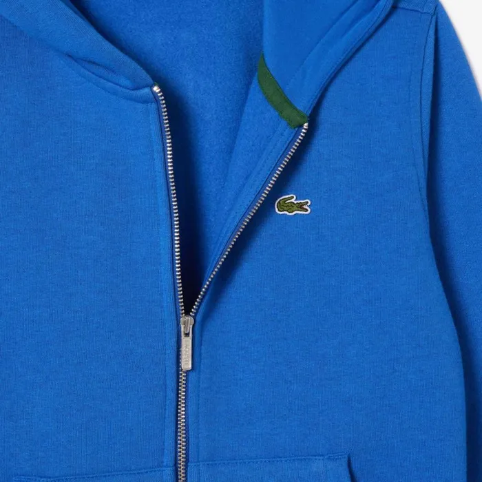 Sweaters and Sweatshirts Kids Lacoste Kids039 Kangaroo Pocket ZipUp Hoodie Ladigue Blue Ixw