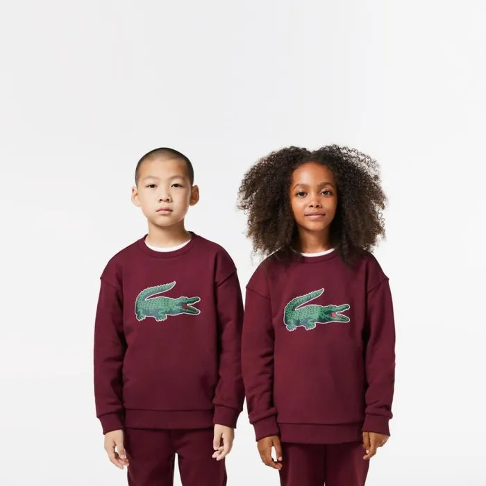 Sweaters and Sweatshirts Kids Lacoste Kids039 Signature Print Sweatshirt Bordeaux Yup