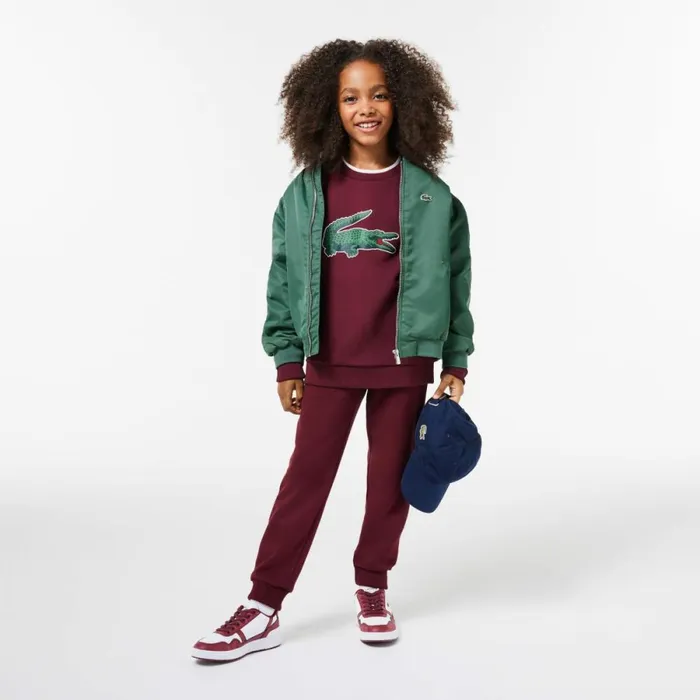 Sweaters and Sweatshirts Kids Lacoste Kids039 Signature Print Sweatshirt Bordeaux Yup