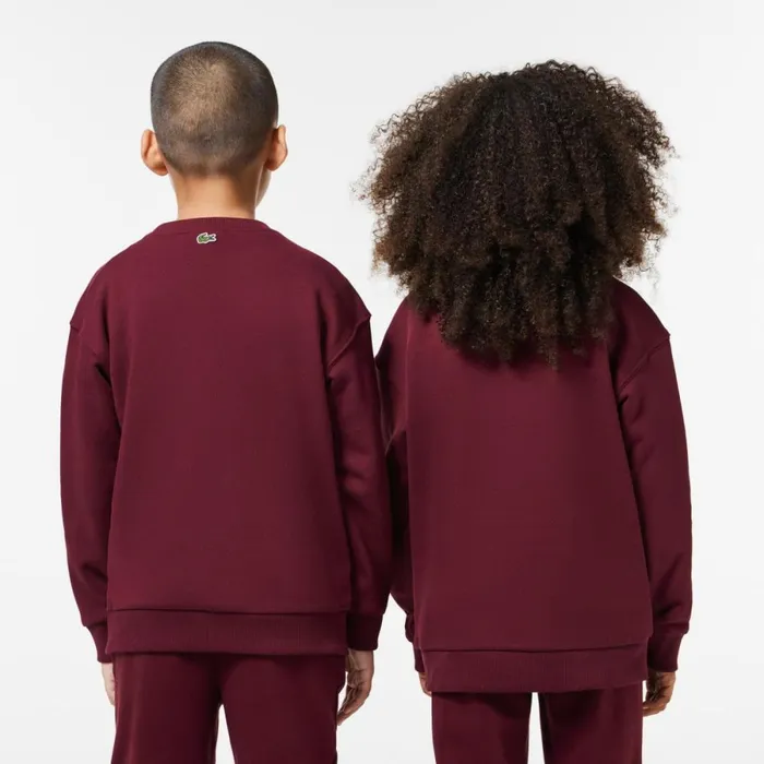 Sweaters and Sweatshirts Kids Lacoste Kids039 Signature Print Sweatshirt Bordeaux Yup