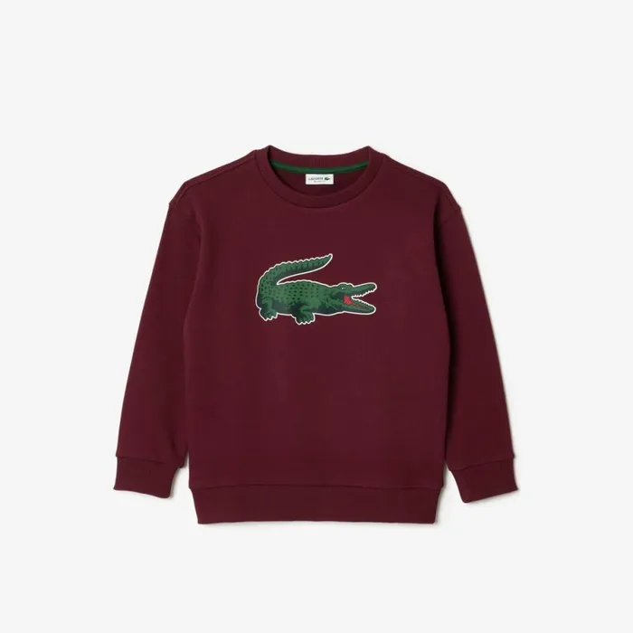 Sweaters and Sweatshirts Kids Lacoste Kids039 Signature Print Sweatshirt Bordeaux Yup