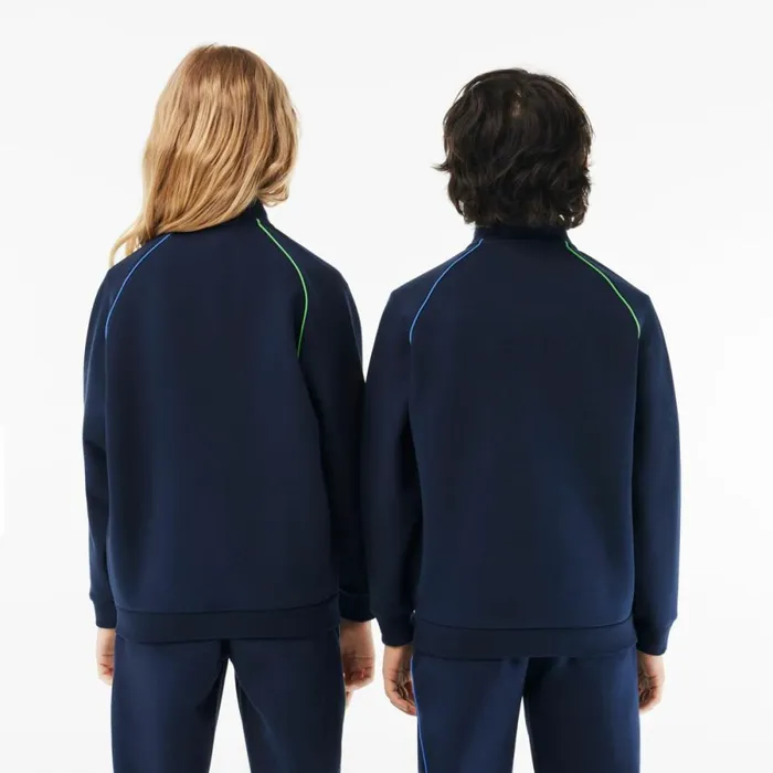 Sweaters and Sweatshirts Kids Lacoste Kids039 ZipUp Sweatshirt Navy Blue White Qrn