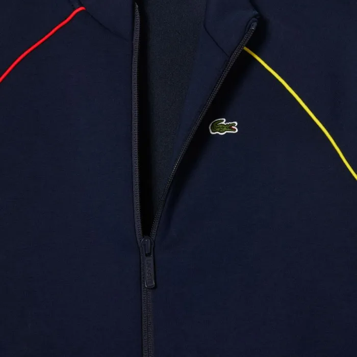 Sweaters and Sweatshirts Kids Lacoste Kids039 ZipUp Sweatshirt Navy Blue White Qrn