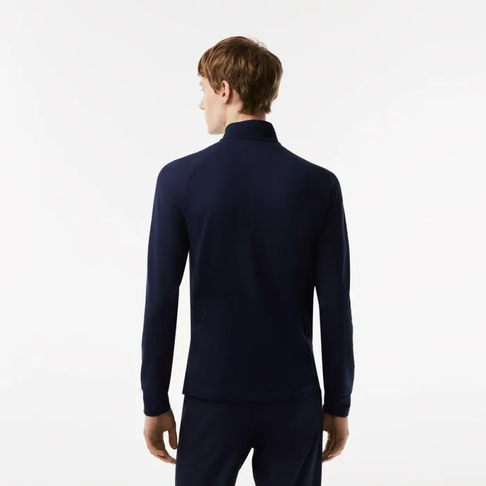 Sweaters and Sweatshirts Men Lacoste Mens QuarterZip Golf Sweatshirt Navy Blue 423