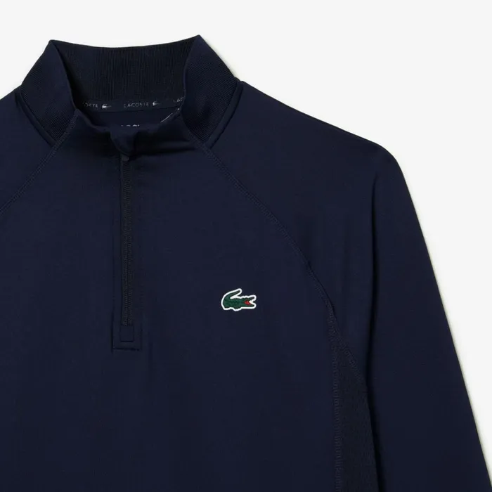 Sweaters and Sweatshirts Men Lacoste Mens QuarterZip Golf Sweatshirt Navy Blue 423