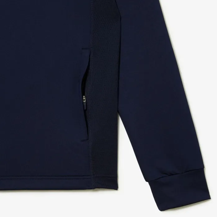 Sweaters and Sweatshirts Men Lacoste Mens QuarterZip Golf Sweatshirt Navy Blue 423