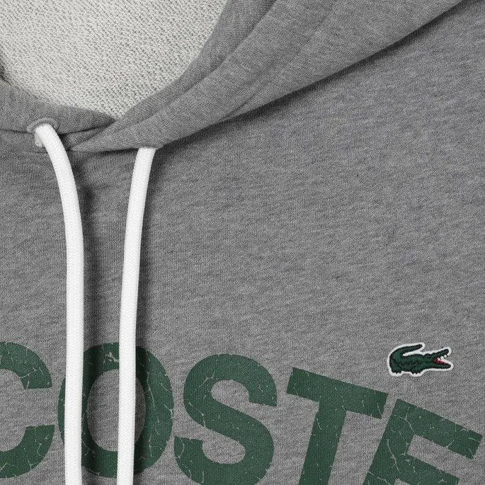 Sweaters and Sweatshirts Men Lacoste Mens Tall Fit Cotton Fleece Hoodie Grey Chine Yrd
