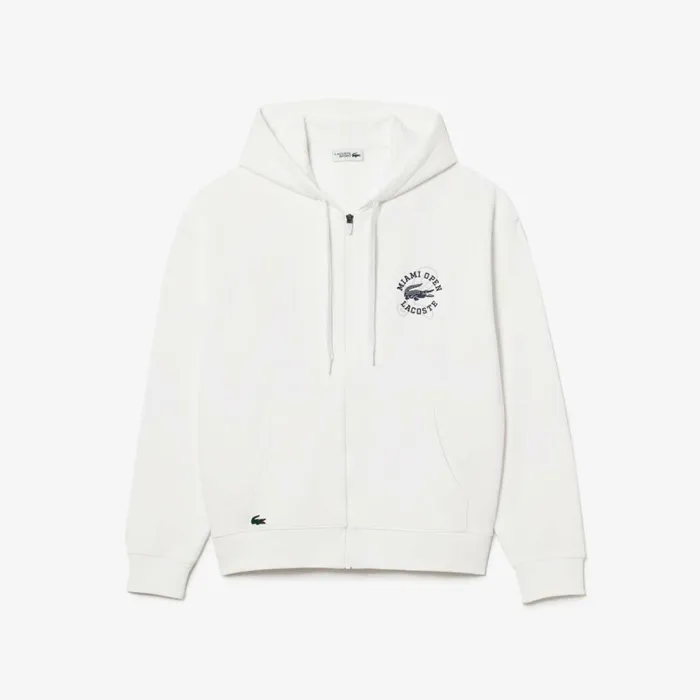 Sweaters and Sweatshirts Men Lacoste Unisex Miami Open Edition Hoodie White 001