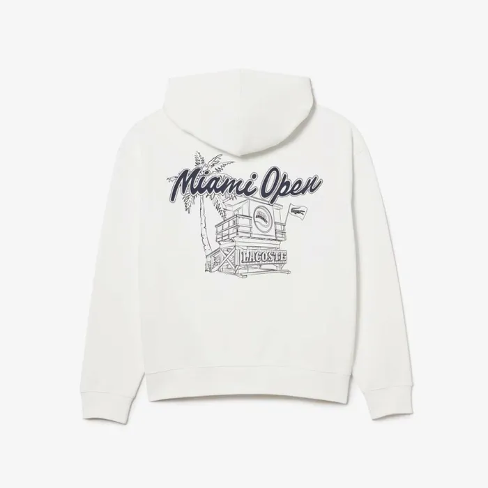 Sweaters and Sweatshirts Men Lacoste Unisex Miami Open Edition Hoodie White 001