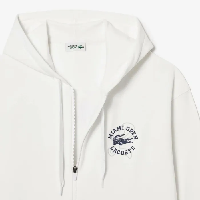 Sweaters and Sweatshirts Men Lacoste Unisex Miami Open Edition Hoodie White 001