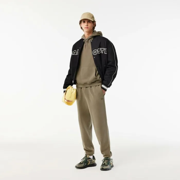 Sweaters and Sweatshirts MenWomen Lacoste Unisex Loose Fit Cotton Fleece Hoodie Khaki Green S3i
