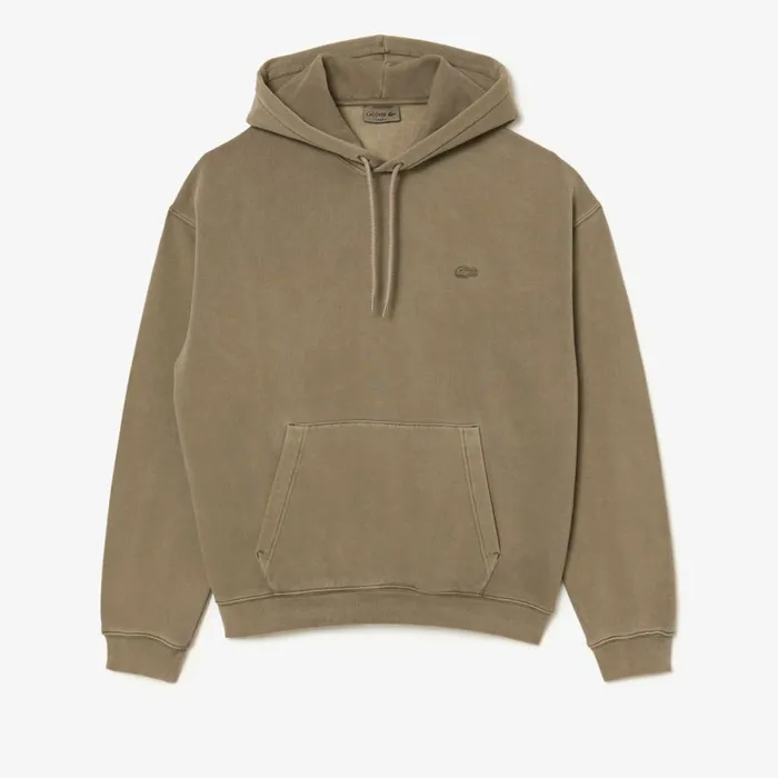 Sweaters and Sweatshirts MenWomen Lacoste Unisex Loose Fit Cotton Fleece Hoodie Khaki Green S3i