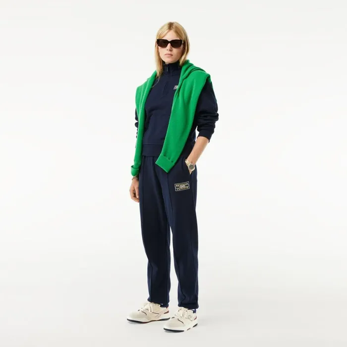 Sweaters and Sweatshirts Women Lacoste High Neck Zipped Fleece Jogger Sweatshirt Navy Blue 166
